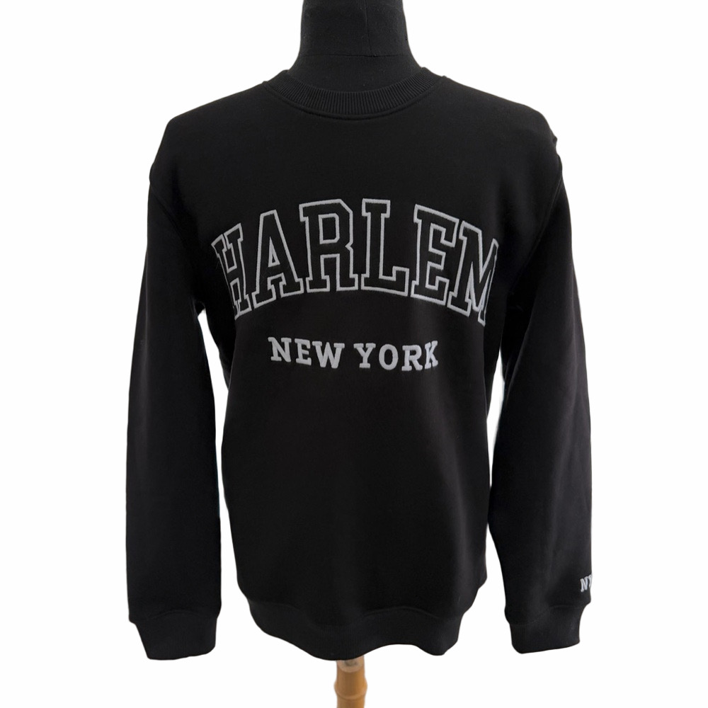 NEW Harlem NY Sweatshirt Black “My Neighborhoodie” NH Embroidered NWT